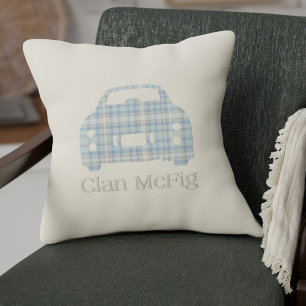 Tartan Play Funny Klan McFig Car Silhouette Kudde