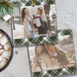 Tartan Play Happity är du som Friend 2 Photo Julgransprydnad Keramik