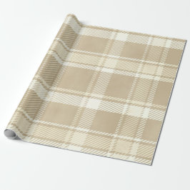 Tartan Play i Beige, Cream och Blek Gult Presentpapper
