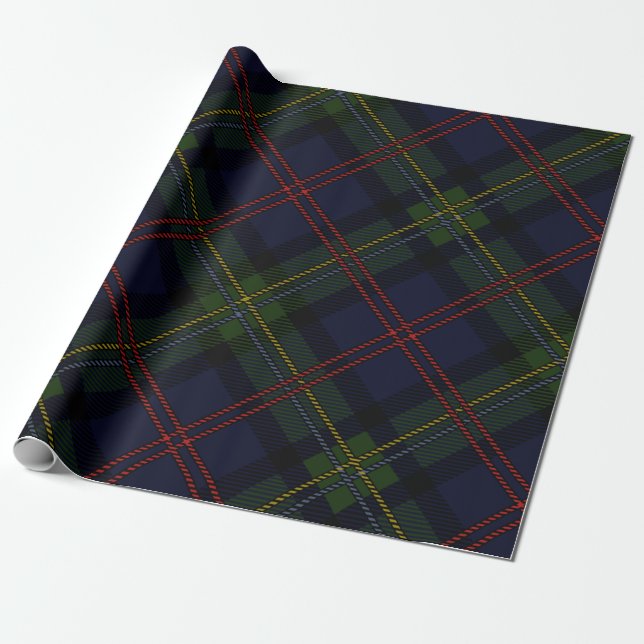 Tartan Play Klan Malcolm Scottish Mönster Presentpapper (Utrullad)
