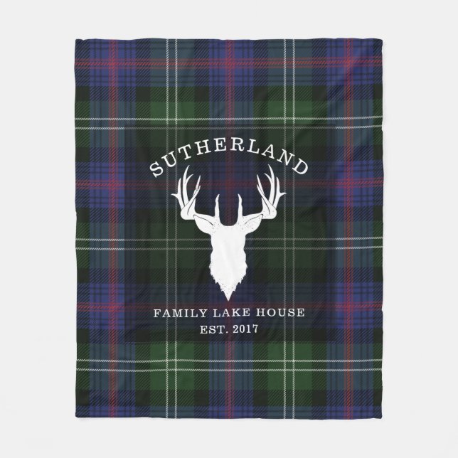 Tartan Play Klan Sutherland Family Sjö House Fleecefilt (Framsidan)