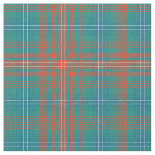 Tartan Play Klan Wilson Orange Blue Check Tyg