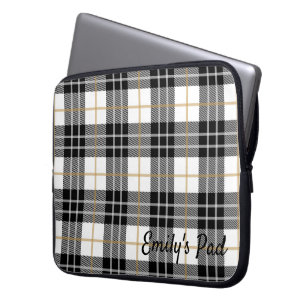 Tartan Play med Namn Laptop Fodral