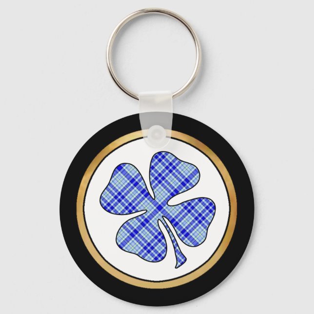 Tartan Play Mönster Collection - Blue 08 Nyckelring (Framsida)