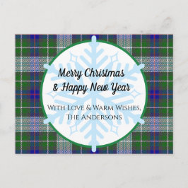 Tartan Play och Snöflingor julkort Vykort