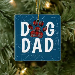 Tartan Play Pappa Pawprint Julgransprydnad Keramik