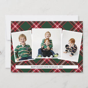 Tartan Play Photo Collage Card för jul Julkort