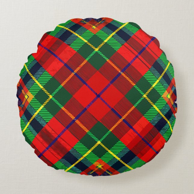 Tartan Play Rund Kudde (Framsidan)