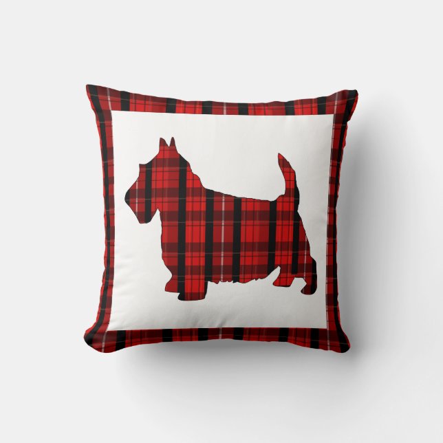 Tartan Play Scottie Hund Dekorativ kudde (Framsida)