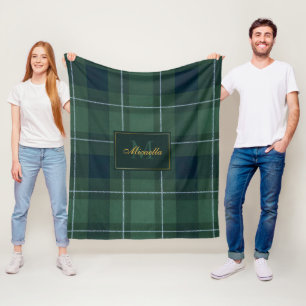 Tartan Polo-rutig vintage monogram mörkgrön Fleecefilt