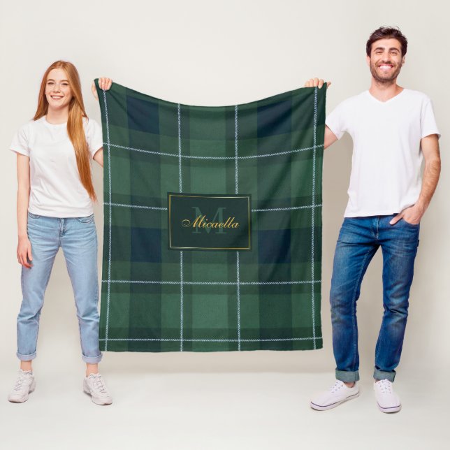 Tartan Polo-rutig vintage monogram mörkgrön Fleecefilt (På plats)