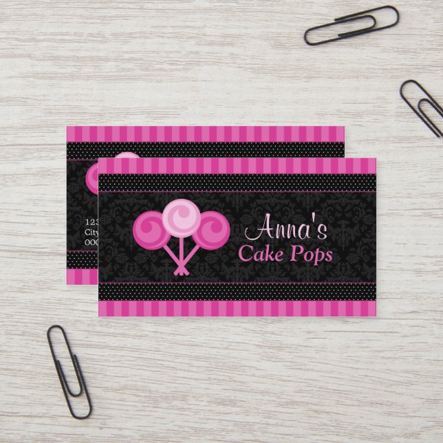 Tårtan poppar bagerivisitkortar visitkort (Fram/Back In Situ)