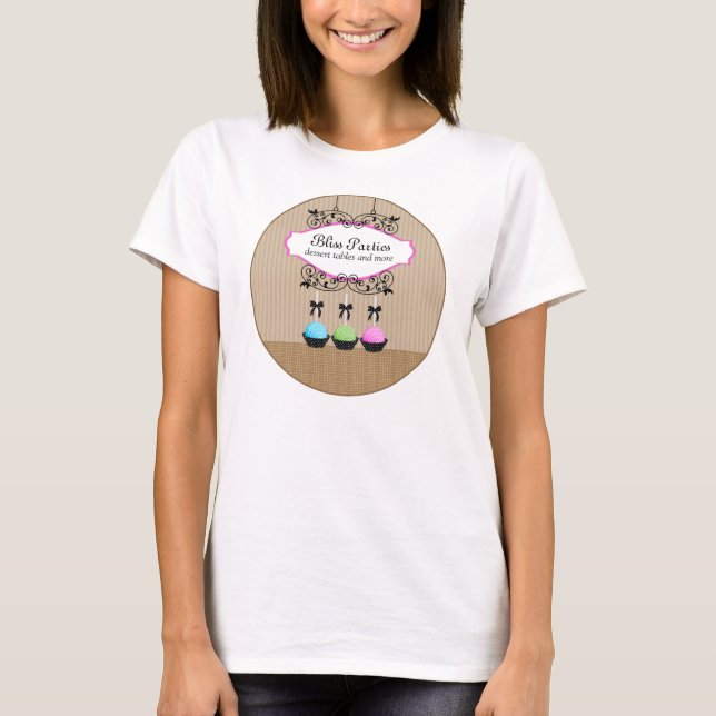 Tårtan poppar efterrättaffär tee shirt (Framsida)