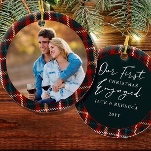  Tartan Pput Photo, första julen Julgransprydnad Keramik