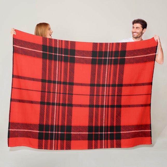 Tartan Pput Red Traditional Modern Collection Fleecefilt (På plats)