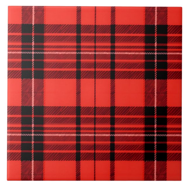 Tartan Pput Red Traditional Modern Collection Kakelplatta (Framsidan)