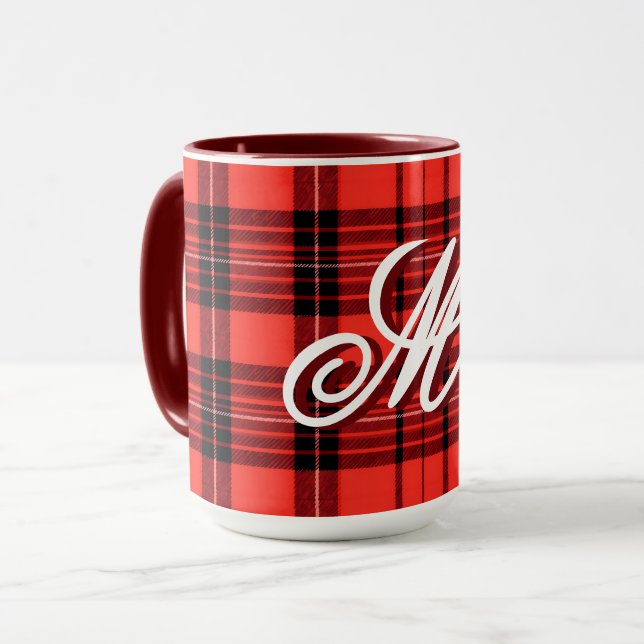 Tartan Pput Red Traditional Modern Collection Mugg (Framsida vänster)