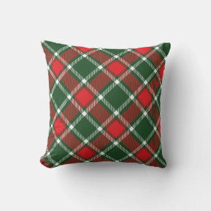 Tartan Red och grönt dekorativ kudde