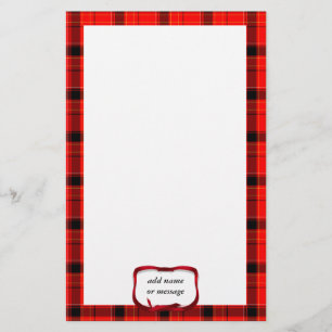 Tartan Red Play-julbakgrund Brevpapper