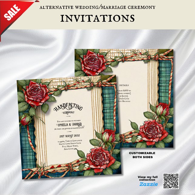 TARTAN RIBBON HANDFASTING CEREMONY INVITATIONS INBJUDNINGAR (Skapare uppladdad)