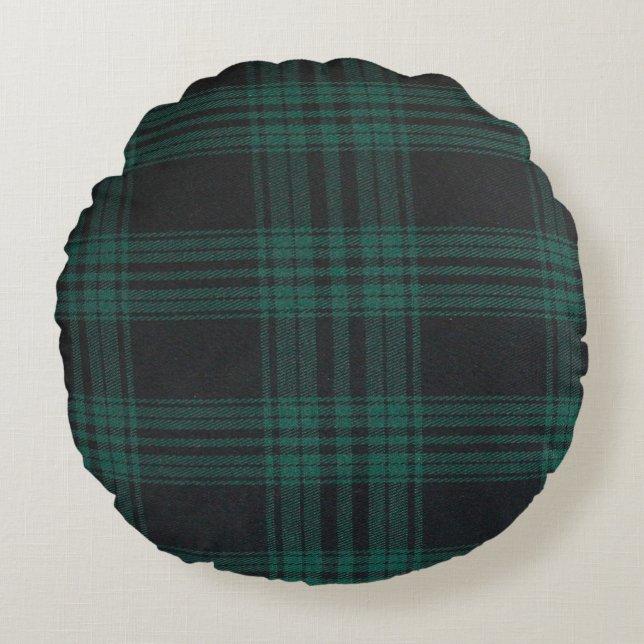 Tartan Round Dekorativ kudde (16 tum) (Framsidan)