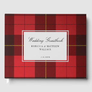 Tartan Rustic Wallace Rutmönster Röd Svart Rutmöns Gästböcker