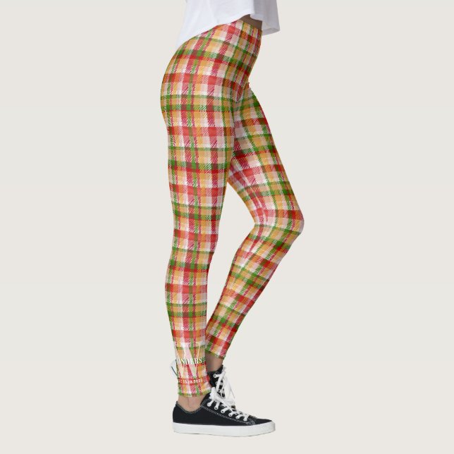 Tartan-rutig anpassad utomhusfest evenemang leggings (Höger)