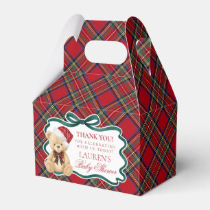 Tartan-rutig julbjörn Baby Shower-presentförpackni Presentaskar