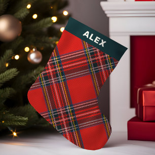 Tartan Rutmönster Röd Jul Liten Julstrumpa