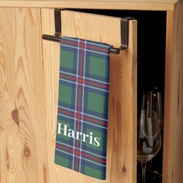 Tartan rutor mönster personlig kökshandduk (Thirds Fold)