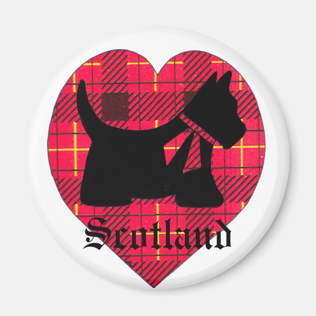 Tartan Scottie Hund Magnet (Framsidan)