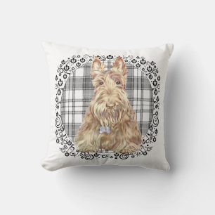 Tartan Scottie Svart & Vit Kudde