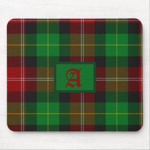 Tartan Scottish Play Red & Grönt Monogram Musmatta