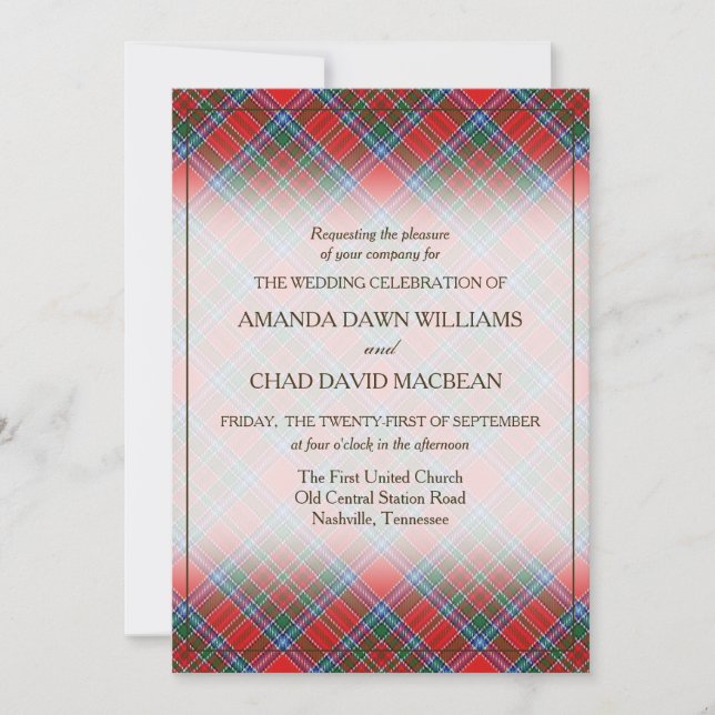 Tartan Skönhet Klane MacBean MacBain Skotsk Rutmön (Framsida)