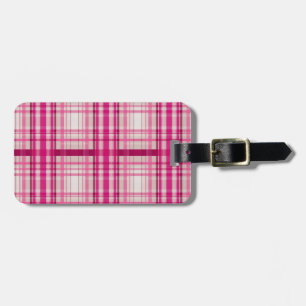 Tartan skotsk rosa vit Play Classic Blue Bagagebricka