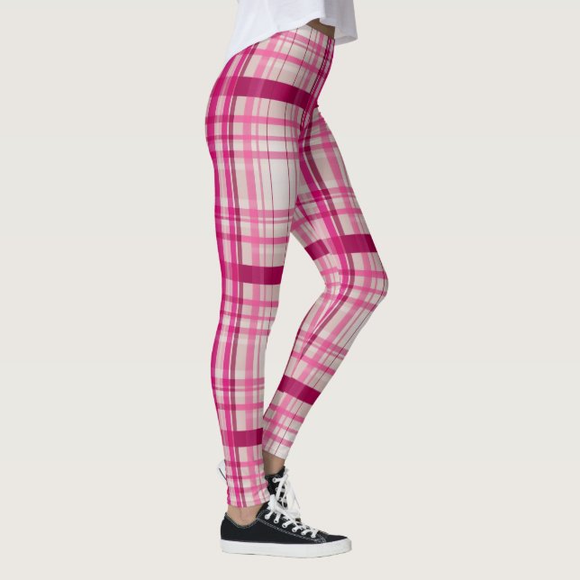 Tartan skotsk rosa vit Play Classic Blue Leggings (Höger)