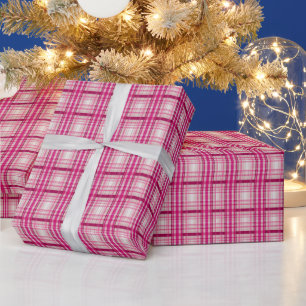 Tartan skotsk rosa vit Play Classic Blue Presentpapper