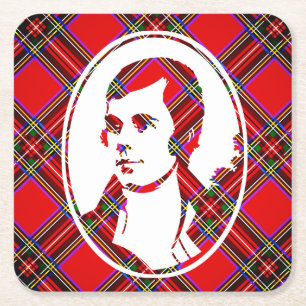 Tartan Skottlands Bard Robbie Burns Underlägg Papper Kvadrat