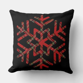 Tartan snöflingor i rött mönster kudde