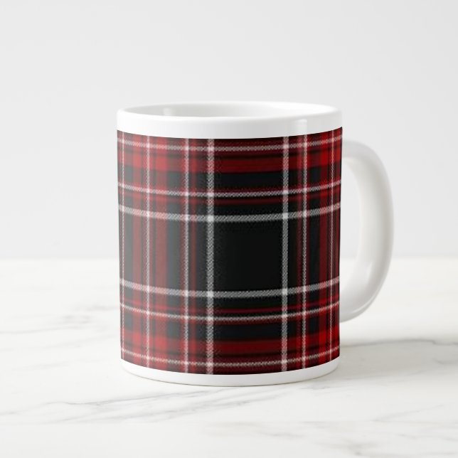 Tartan Specialty Mugg, rödspättad, rödfärgad, Jumbo Mugg (Framsida höger)