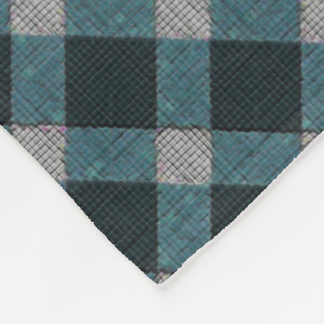 Tartan stil i grått cyano och lindrig avlastning fleecefilt (Hörn)