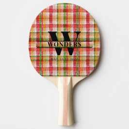 Tartan-struktur Rutig Anpassad Monogram Pingisracket