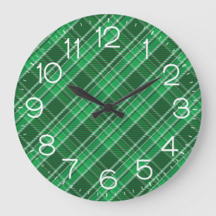 Tartan Swahili Grönt Play Mönster-88675 Stor Klocka