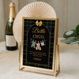 Tartan Teddy Bear Baby Flaska Chug Game Tecken Poster