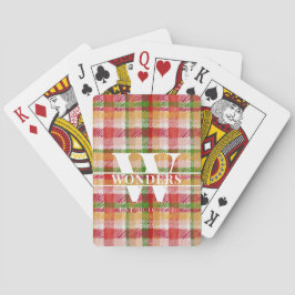 Tartan Texture Monogrammed Casinokort