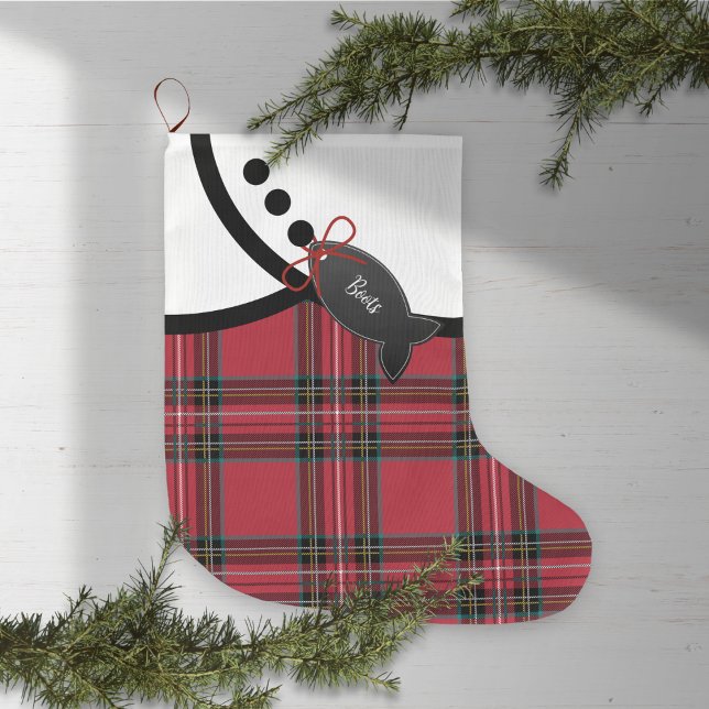 Tartan Tidings Kat-julklapp Stor Julstrumpa (Skapare uppladdad)