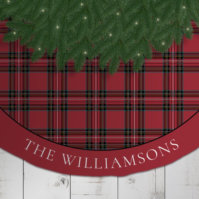 Tartan Tidings Träd Skirt Julgransmatta Borstad Polyester (Skapare uppladdad)