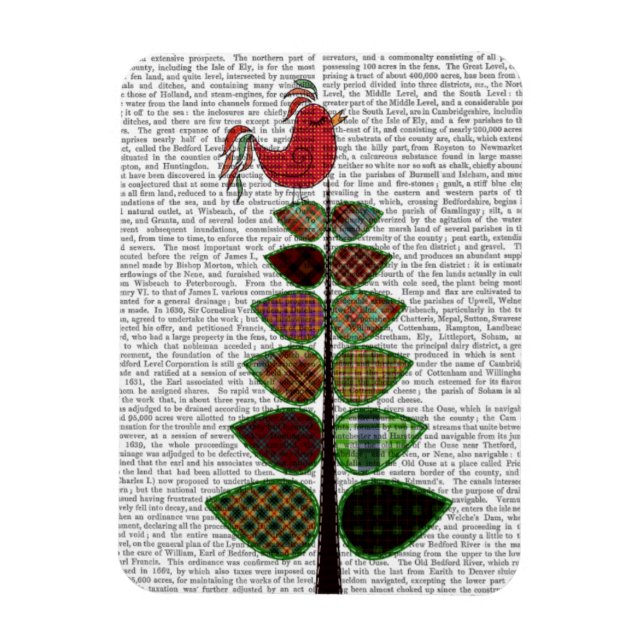 Tartan Träd Illustration Magnet (Vertikal)