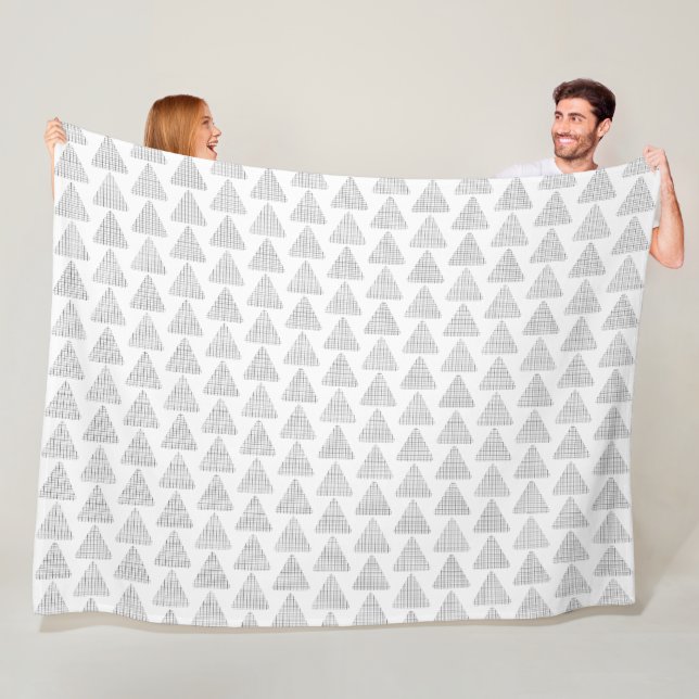 Tartan Trianglar Grå Fleecefilt (På plats)