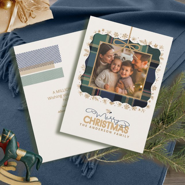 Tartan Trim jul Ett fotomeddelande ID1141B Julkort (Skapare uppladdad)